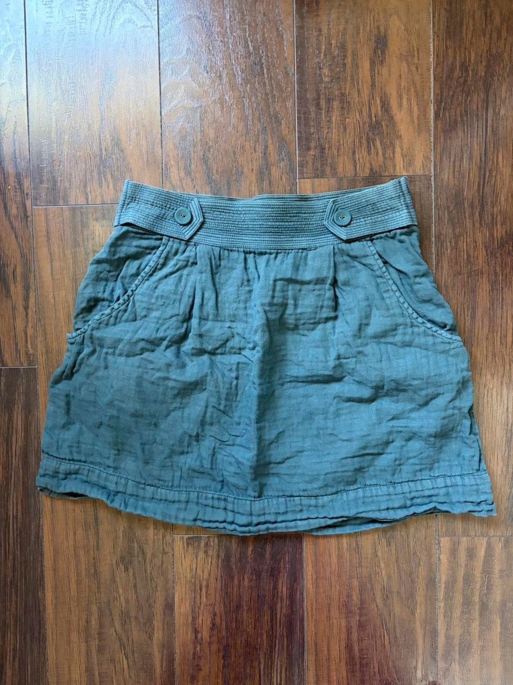 Staring at Stars Olive Green Mini Skirt with Button Waist Detail